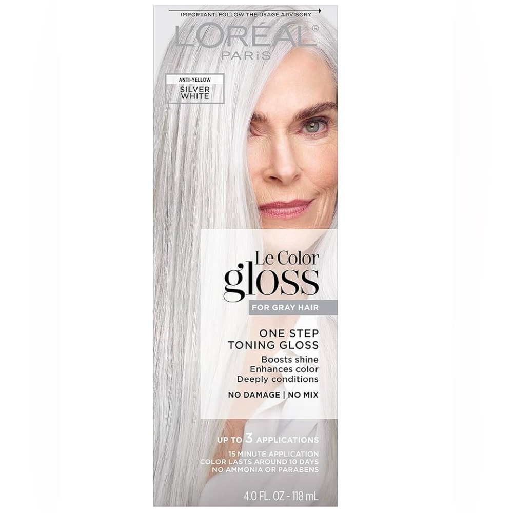 L'Oreal Paris Le Color Gloss One Step In-Shower Toning Gloss, Silver White